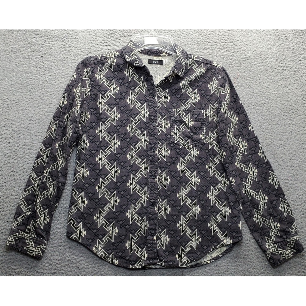 BDG Urban Outfitters Shirt Womens S Multi Aztec Fleece Long Sleeve Button-Up EUC